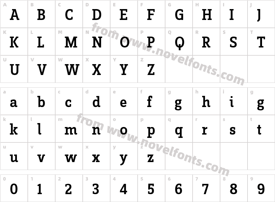 ZineSlabDis-MediumRomanCharacter Map