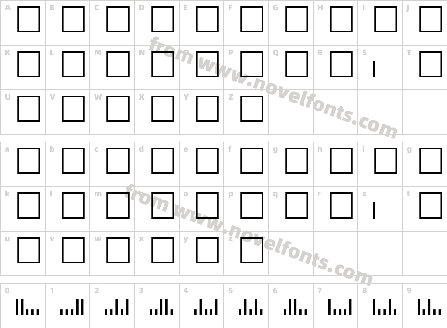 ZipCodeBarcodeTTCharacter Map