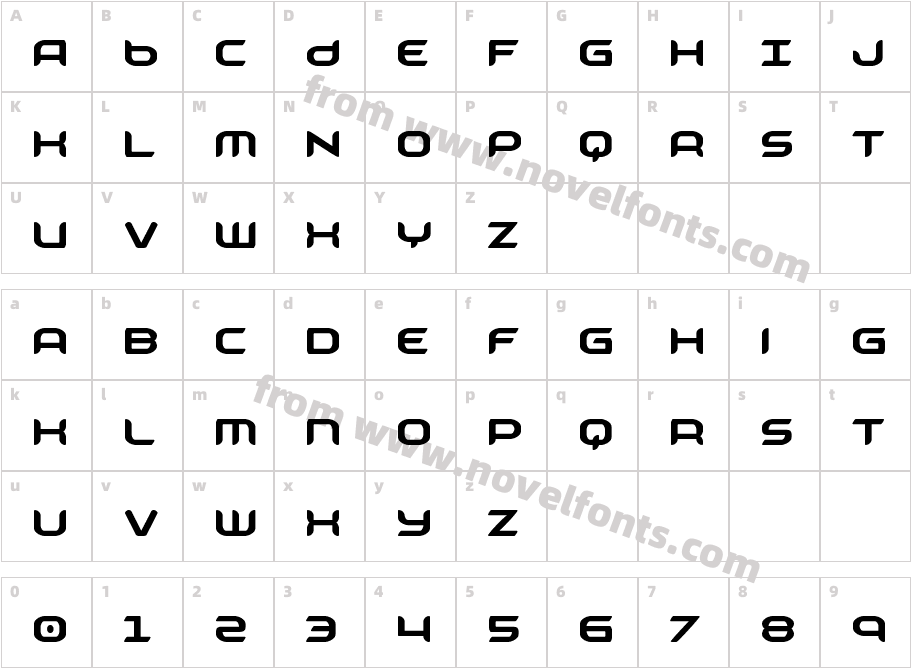 Zodiac Key CondensedCharacter Map