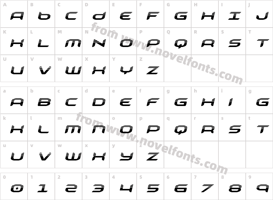 Zodiac Key Halftone ItalicCharacter Map