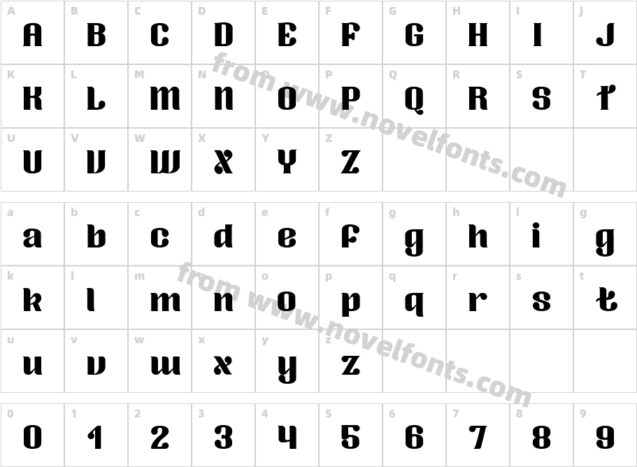 Zoika boldCharacter Map