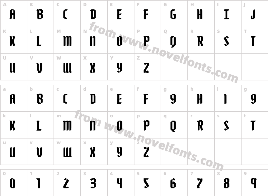 Zollern ExpandedCharacter Map