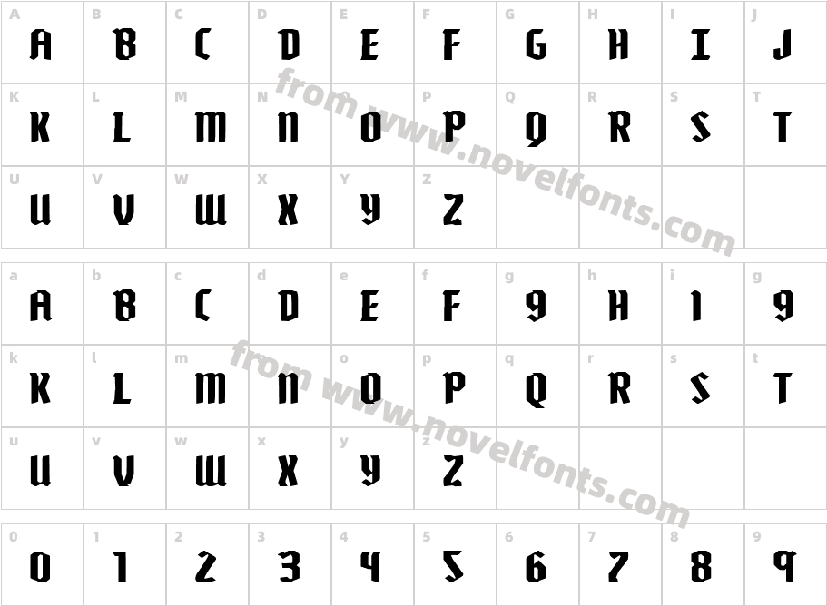 Zollern Extra-ExpandedCharacter Map