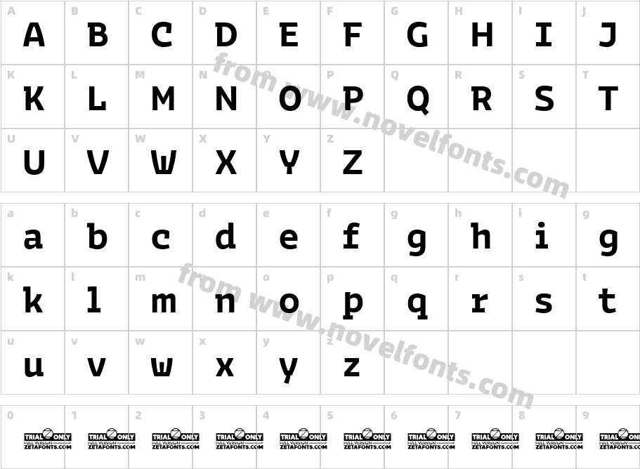 Bakemono Stereo Trial BoldCharacter Map