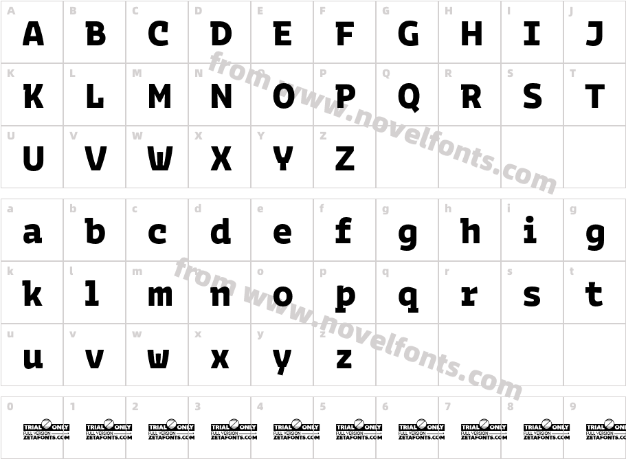 Bakemono Stereo Trial ExtraboldCharacter Map