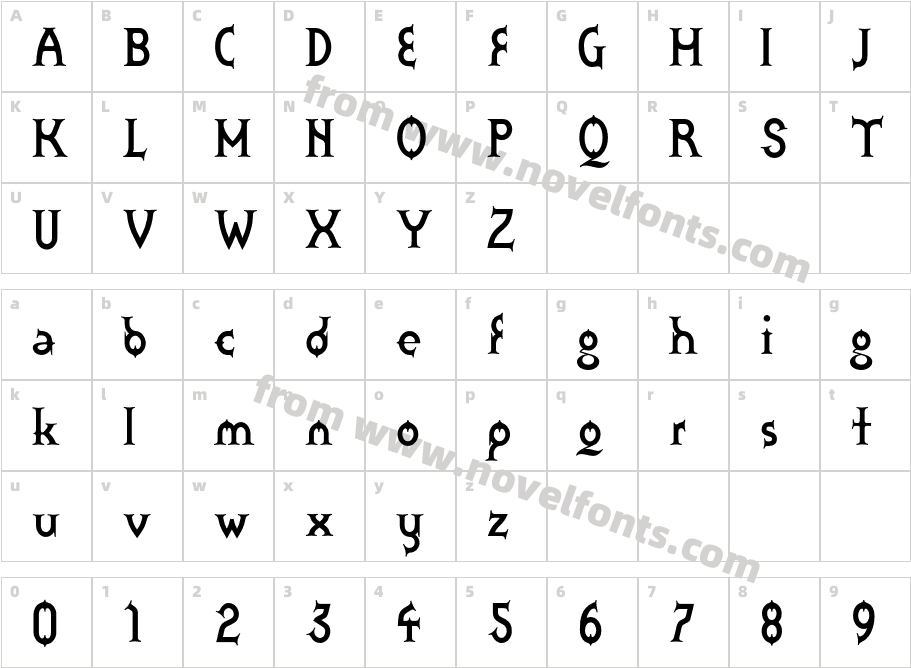 Zoroaster BoldCharacter Map