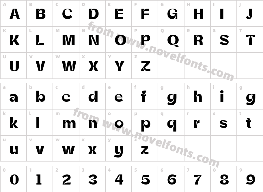 Zt Shago BoldCharacter Map