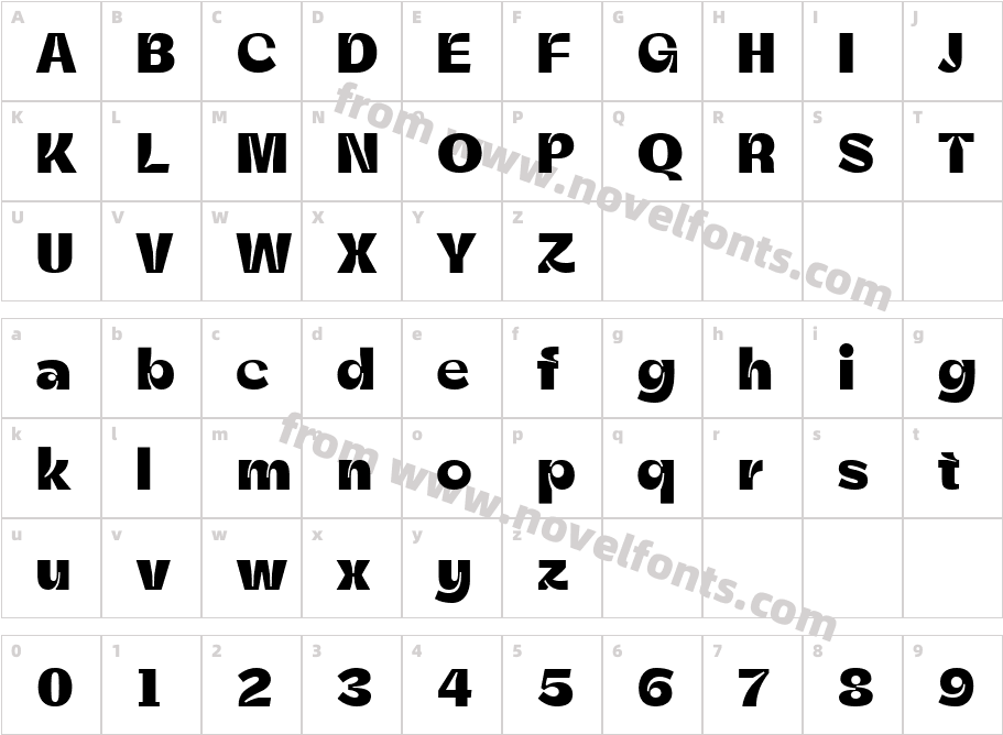 Zt Shago Extra BoldCharacter Map