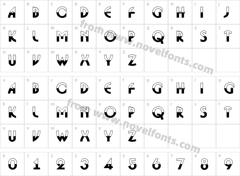 a_BosaNovaB&W BoldCharacter Map