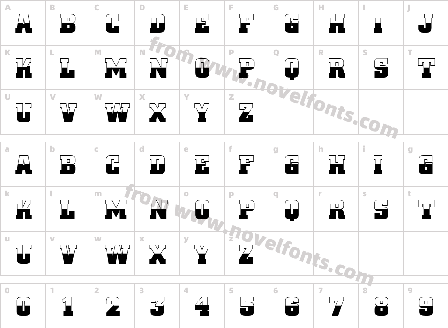 a_CityNovaTitulB&W BoldCharacter Map