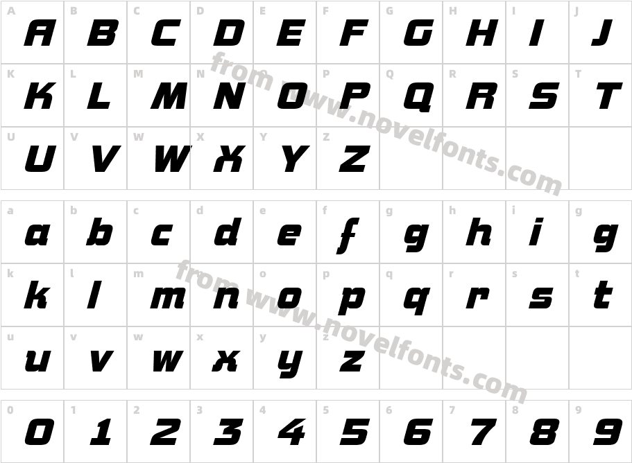 a_Concepto BoldItalicCharacter Map