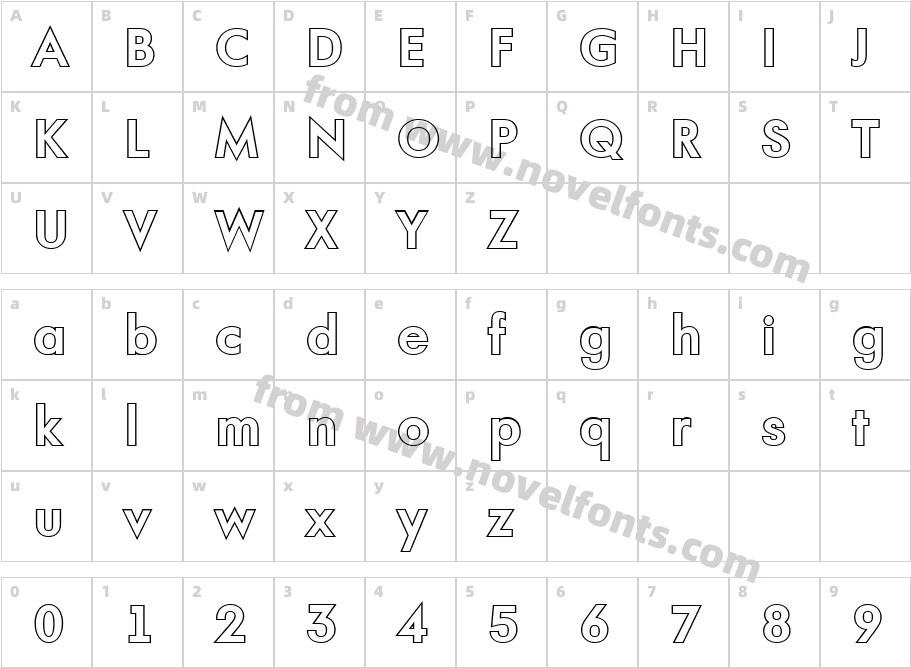 a_FuturaOrtoOtl BoldCharacter Map