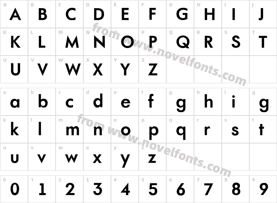 a_FuturaOrtoRg BoldCharacter Map