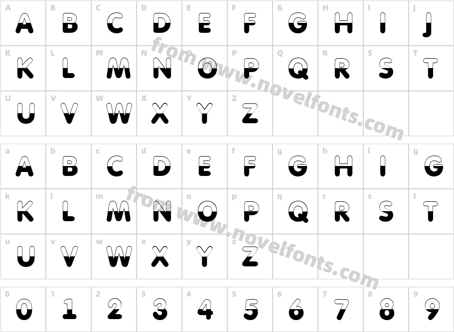 a_FuturaRoundTitulB&W BoldCharacter Map