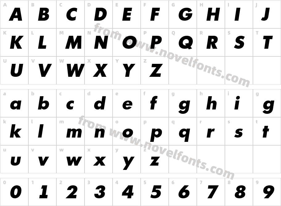 a_FuturicaBlack ItalicCharacter Map