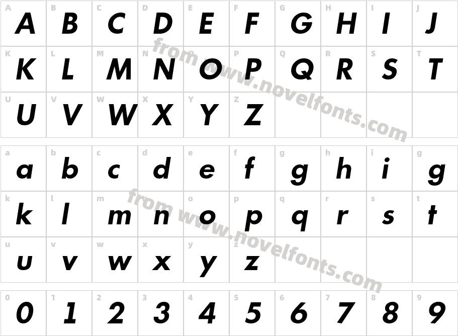 a_ Futurica Bs Bold ItalicCharacter Map