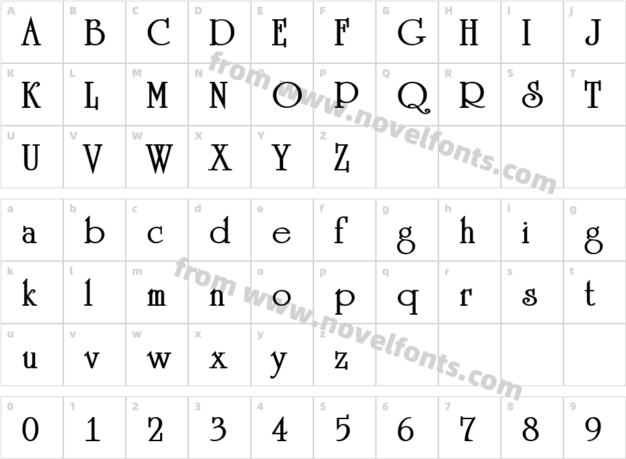 a_ Romanus BoldCharacter Map