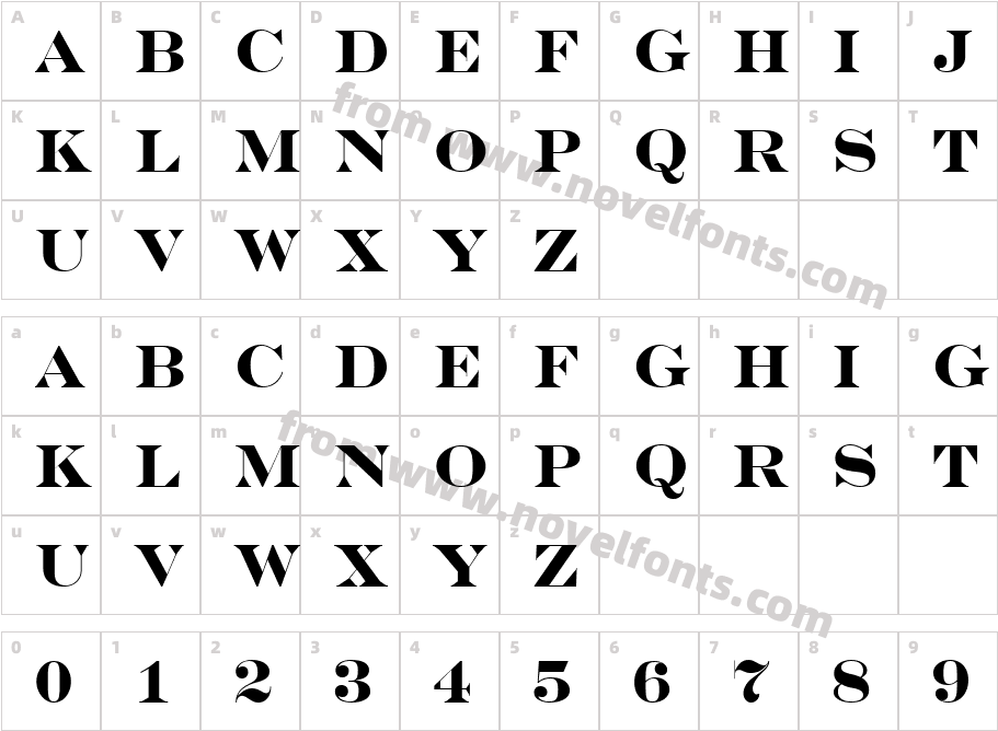 a_ Serifer Titul BoldCharacter Map