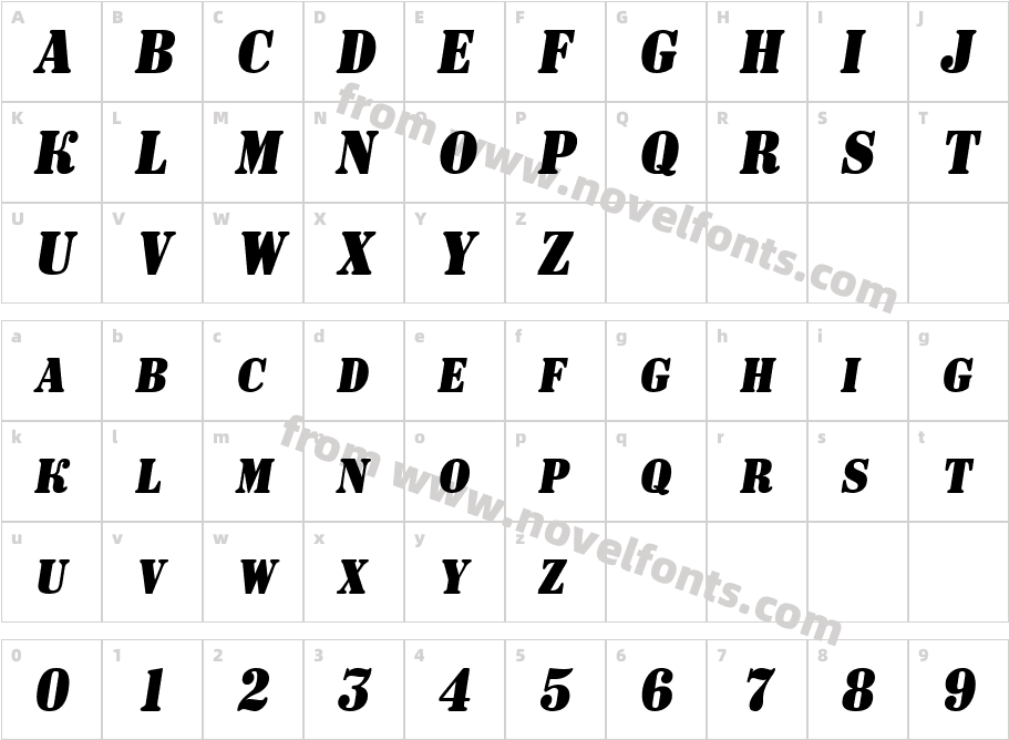 a_SignboardCpsNr BoldItalicCharacter Map