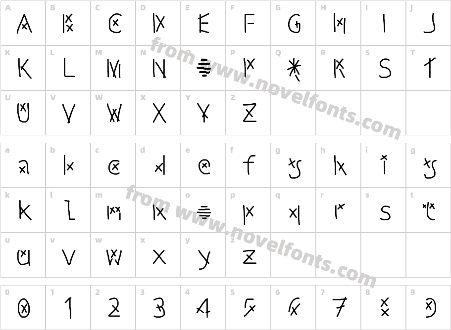 adrenaline Regular FontyCharacter Map