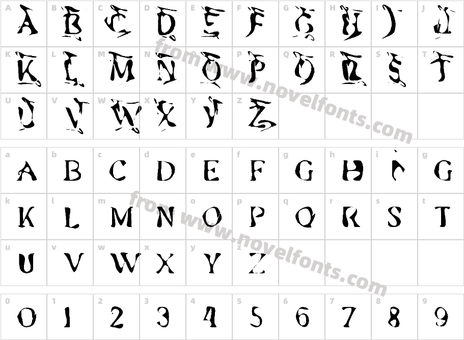 akay Regular FontyCharacter Map