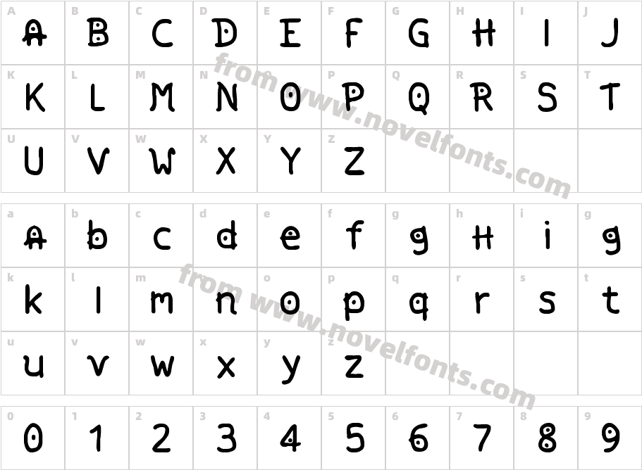 aleha Regular FontyCharacter Map