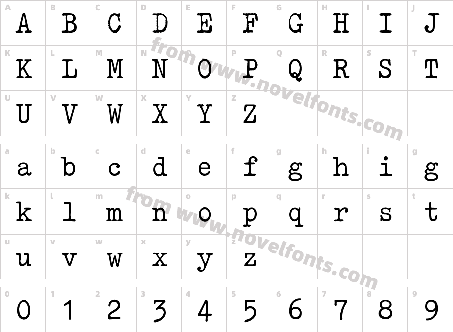 am_type1Character Map