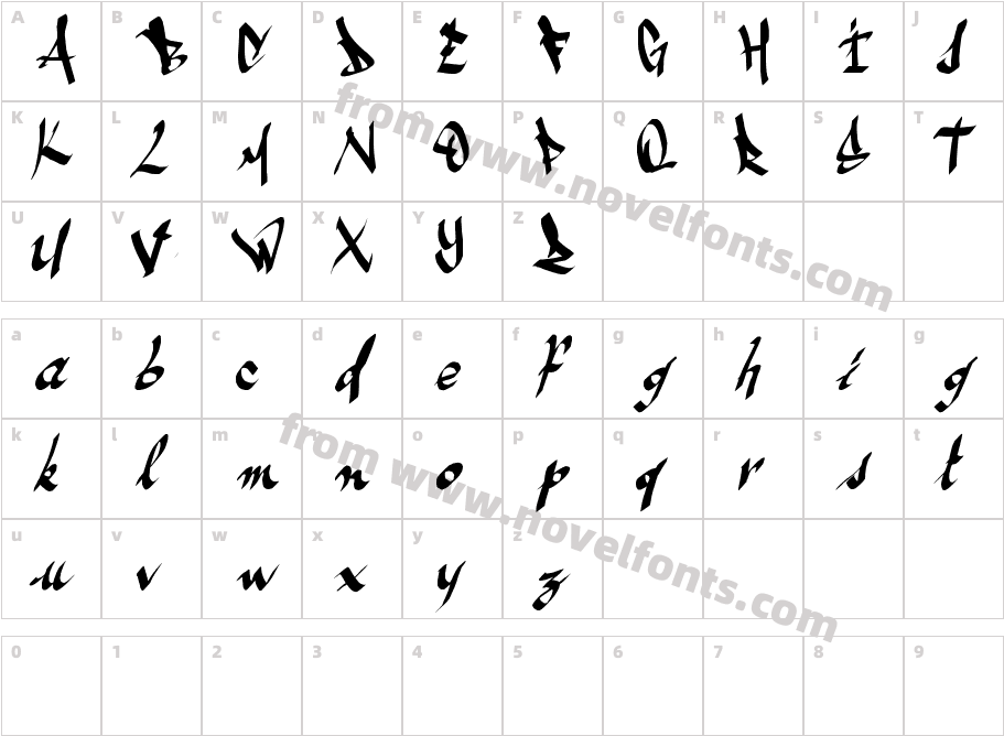 ameze'sfontCharacter Map