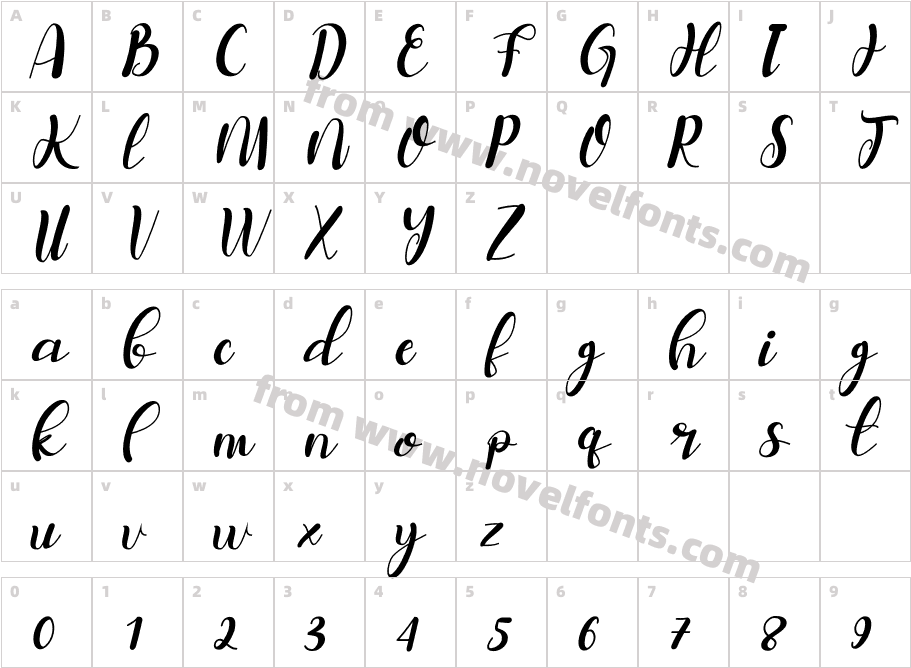 belymole ItalicCharacter Map