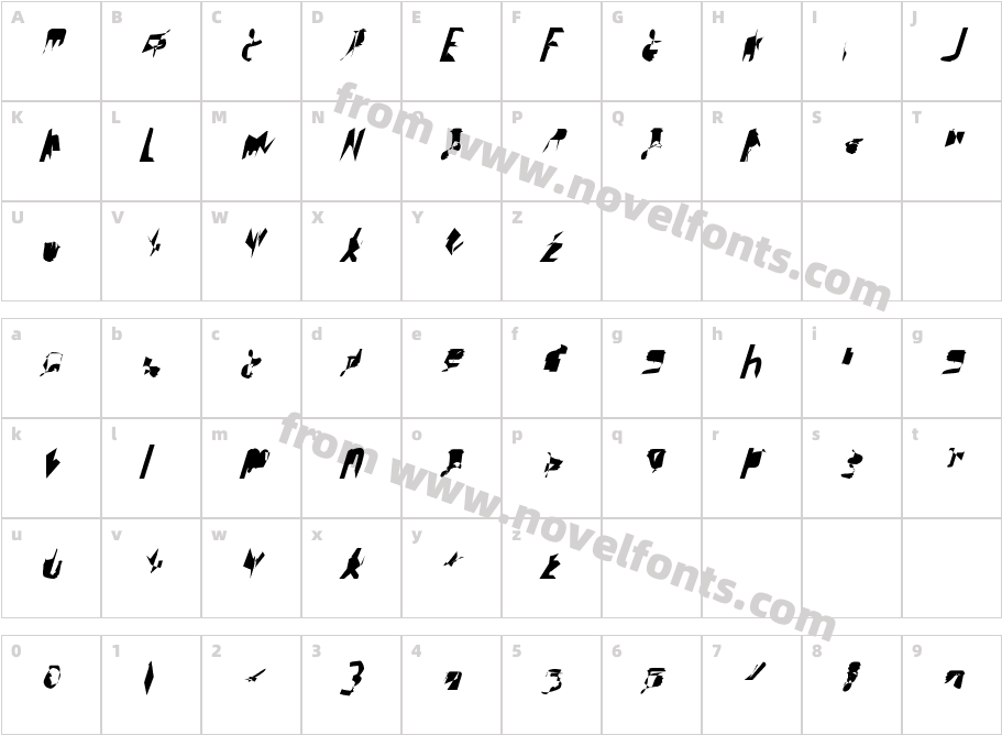 bitstorm maximumcondensed obliqueCharacter Map