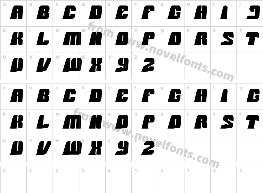 black mambaCharacter Map