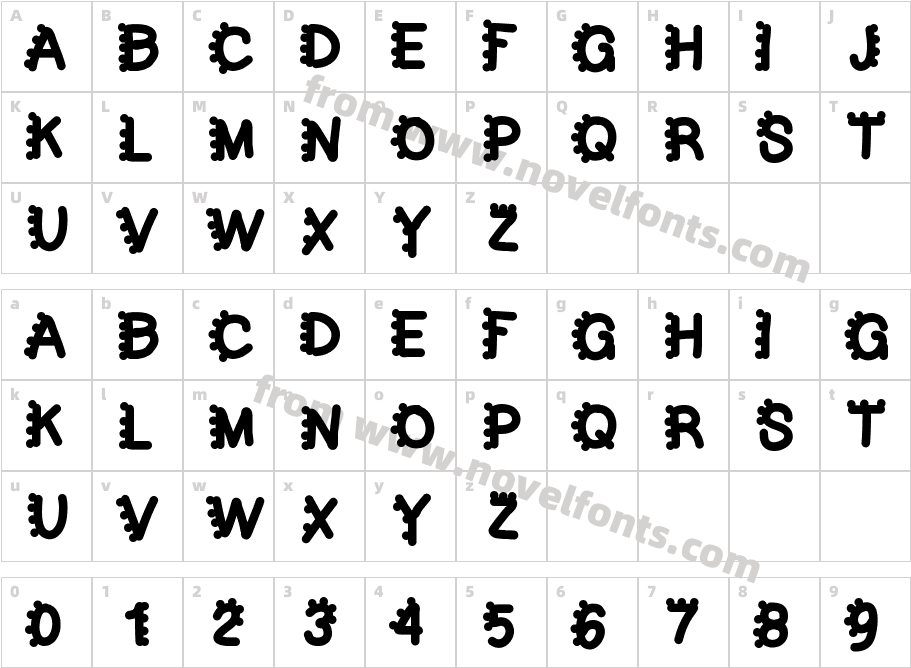 bubblefontCharacter Map