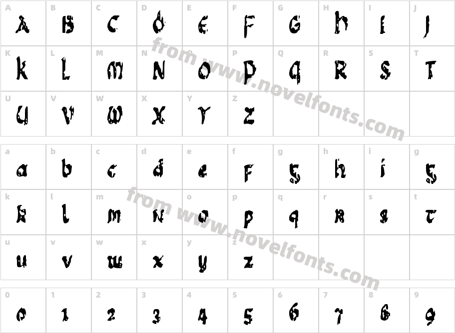 cCelicaticCharacter Map