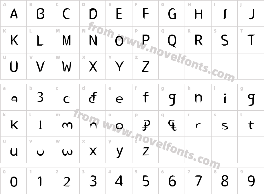 cantasia Regular FontyCharacter Map