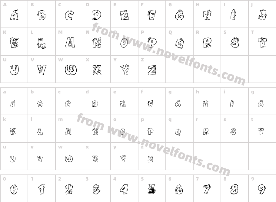 caricatureCharacter Map