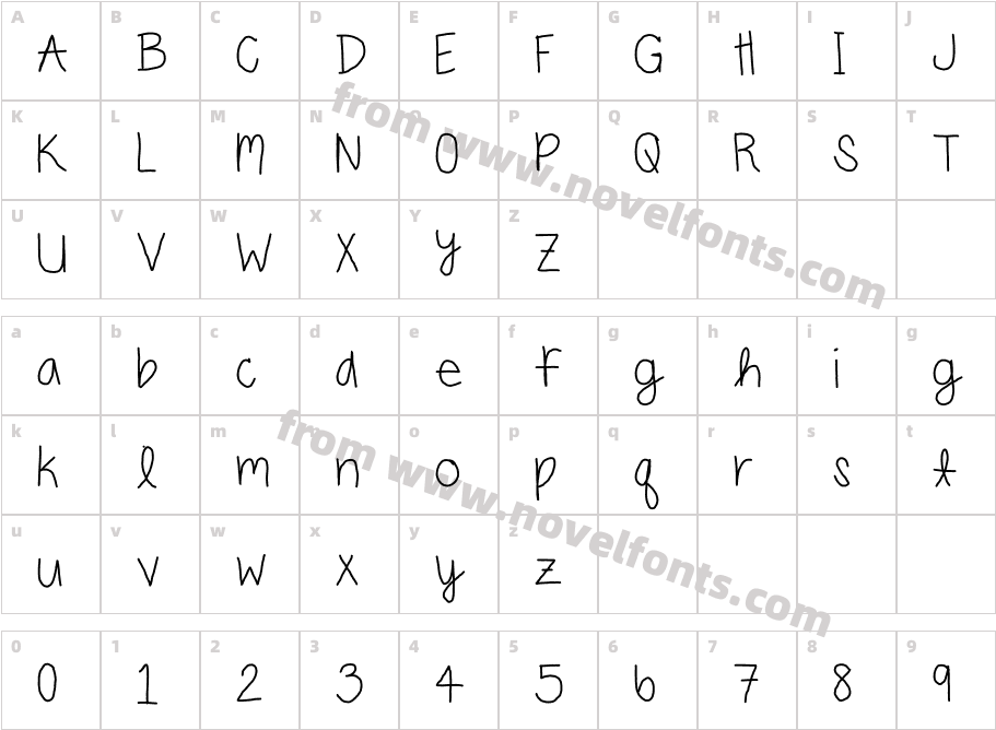 carlys handwritingCharacter Map