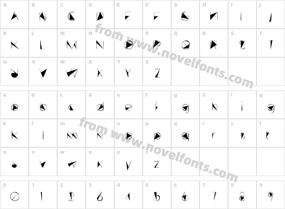 cubismoCharacter Map