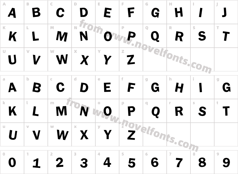 dDAFTt-UPPERcaseCharacter Map