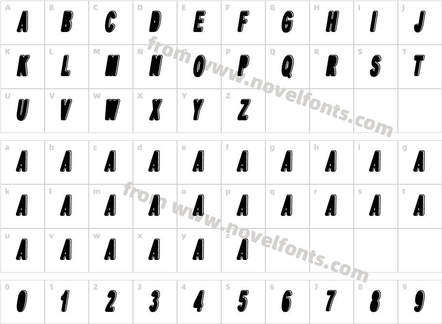 dPopper ItalicCharacter Map