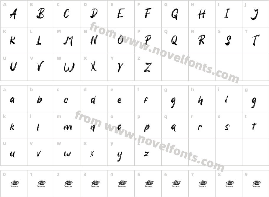 Balsoon RegularCharacter Map