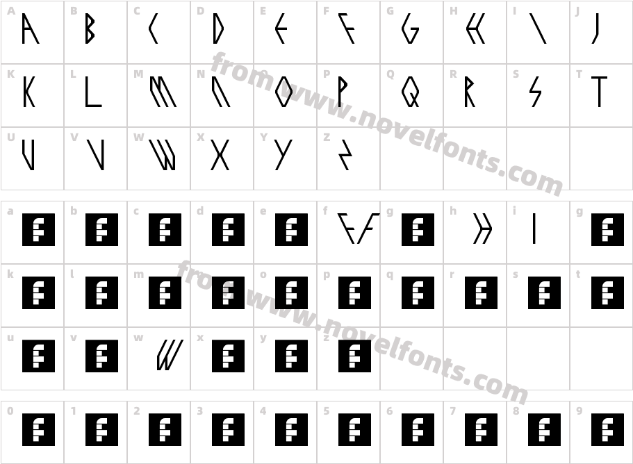 exoziti RegularCharacter Map