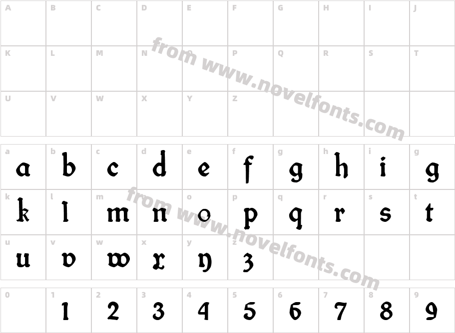 fin frakturCharacter Map