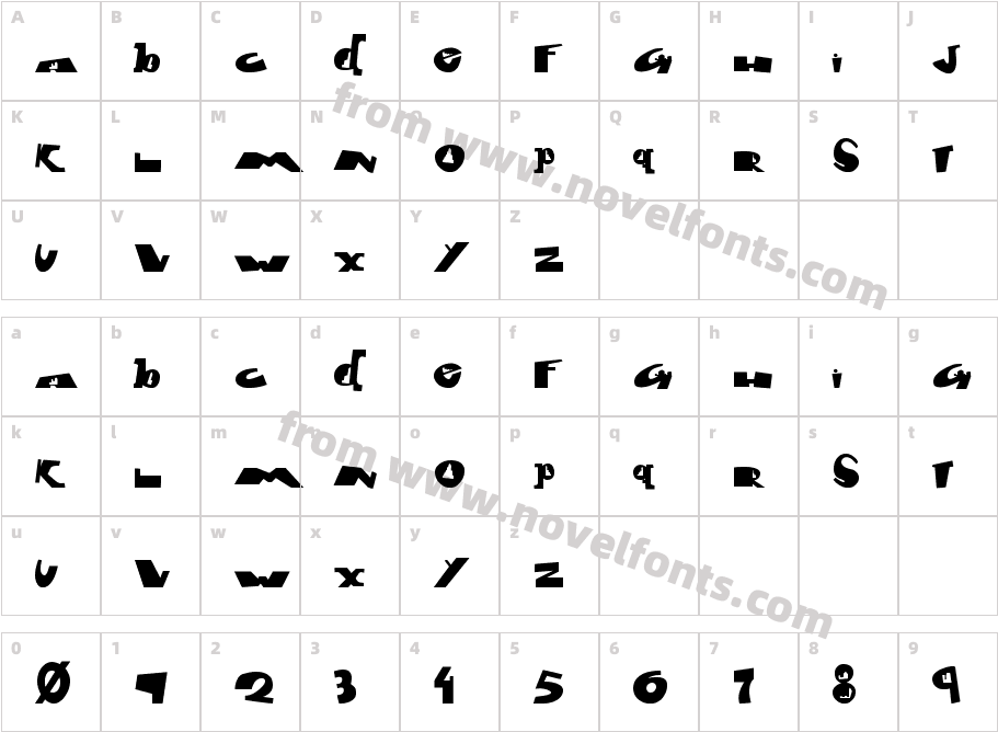 font city BoldCharacter Map