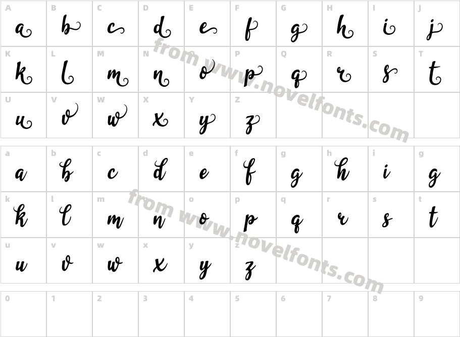 garliXbrowNCharacter Map