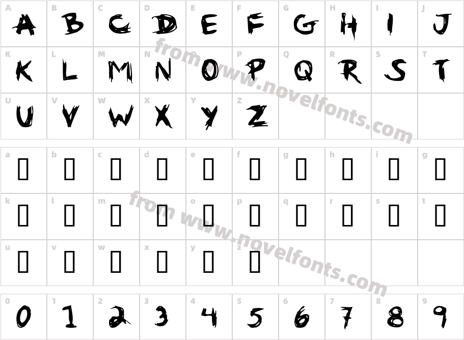 gribouille 1Character Map