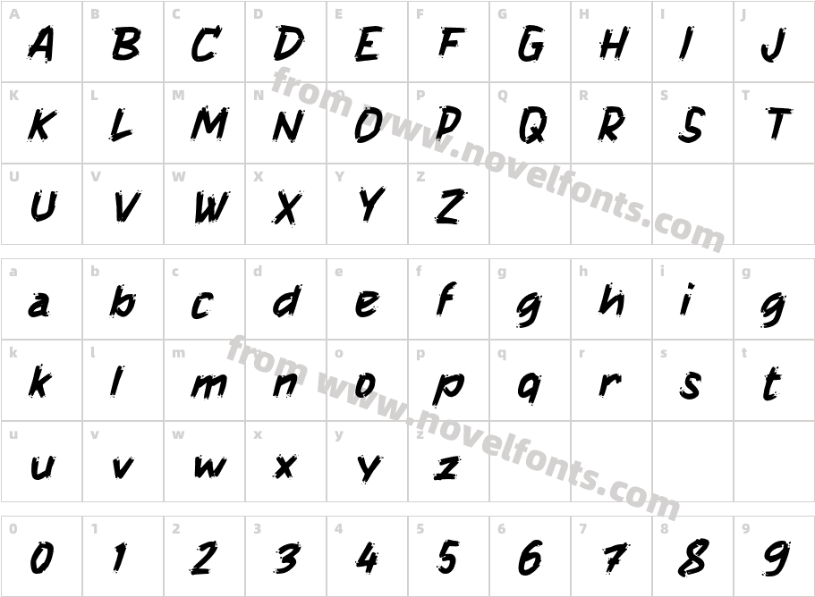 hHamburanCharacter Map