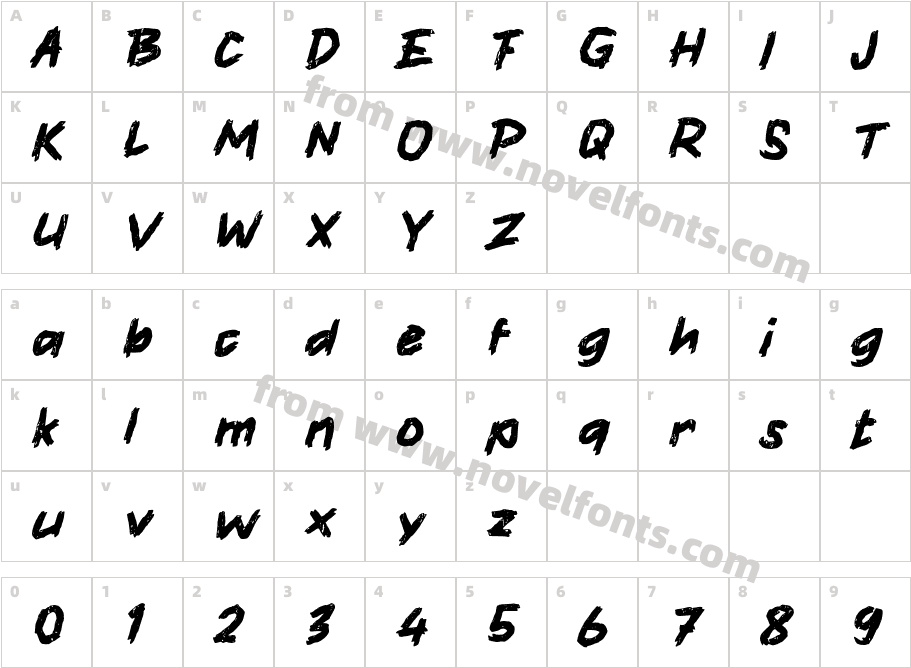 hHareCharacter Map