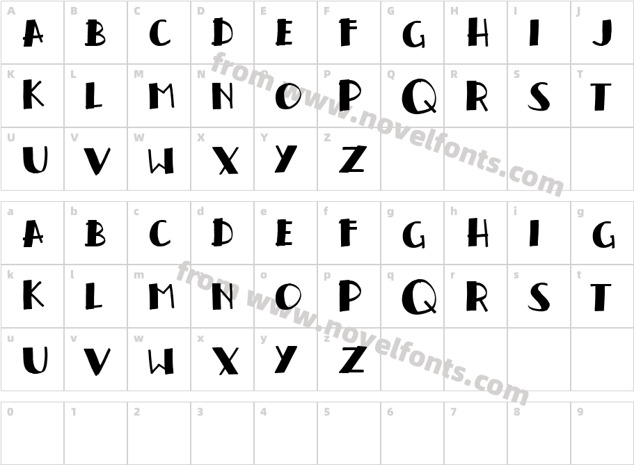 handreliefCharacter Map