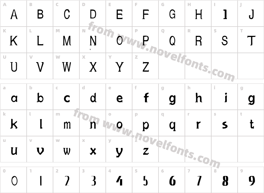 hasans fontCharacter Map