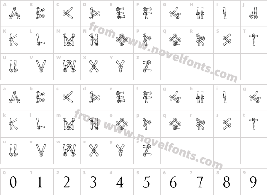 Bamboo de SaipanCharacter Map